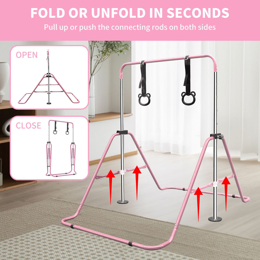 Kids Adjustable Gymnastics Training Bar4