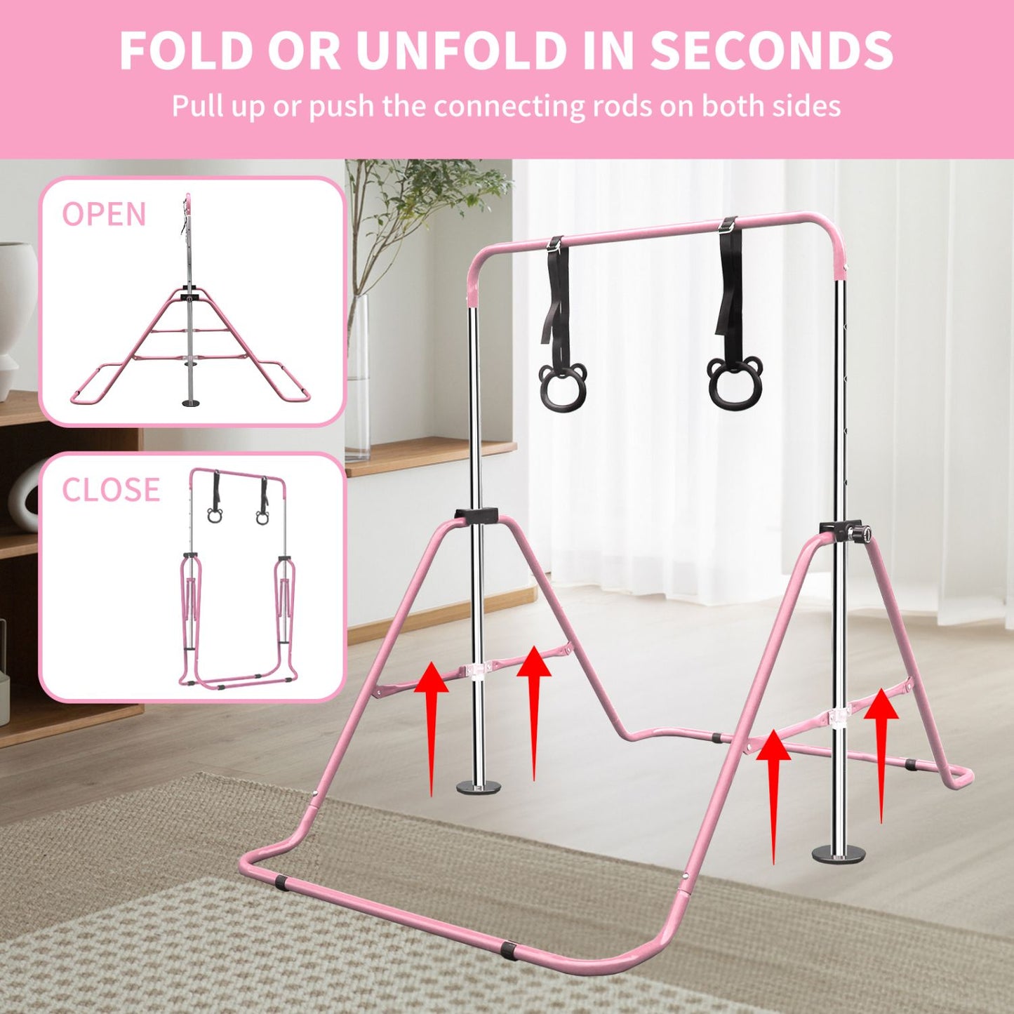 Kids Adjustable Gymnastics Training Bar4