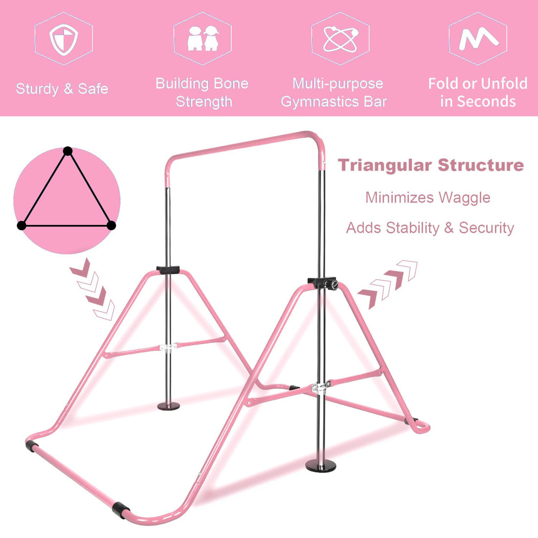 Kids Adjustable Gymnastics Training Bar6