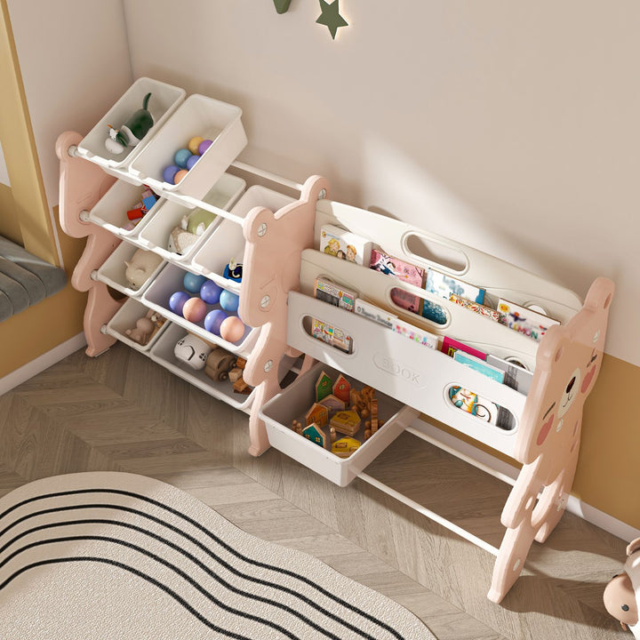 Kids Toy Storage Organizer with Bins side angle