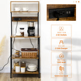 Bakers rack top shelf with small appliance