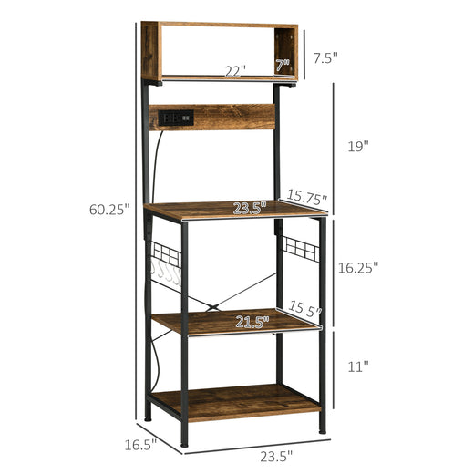 Bakers rack lower shelf with kitchen storage