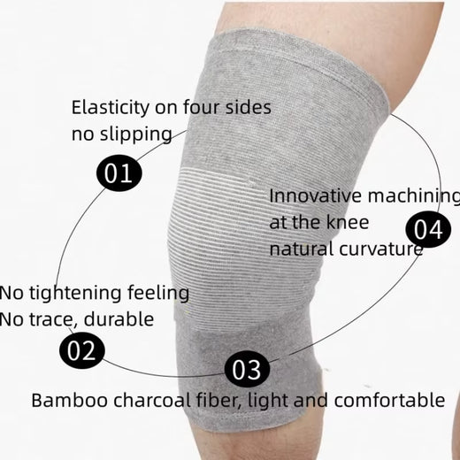 Side view of bamboo knee sleeve with snug fit