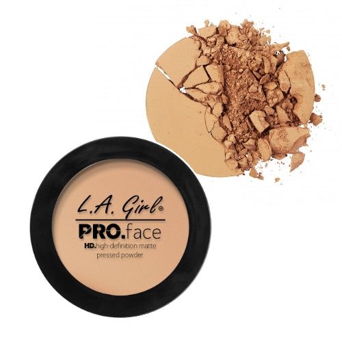 Matte setting powder applied with a powder brush