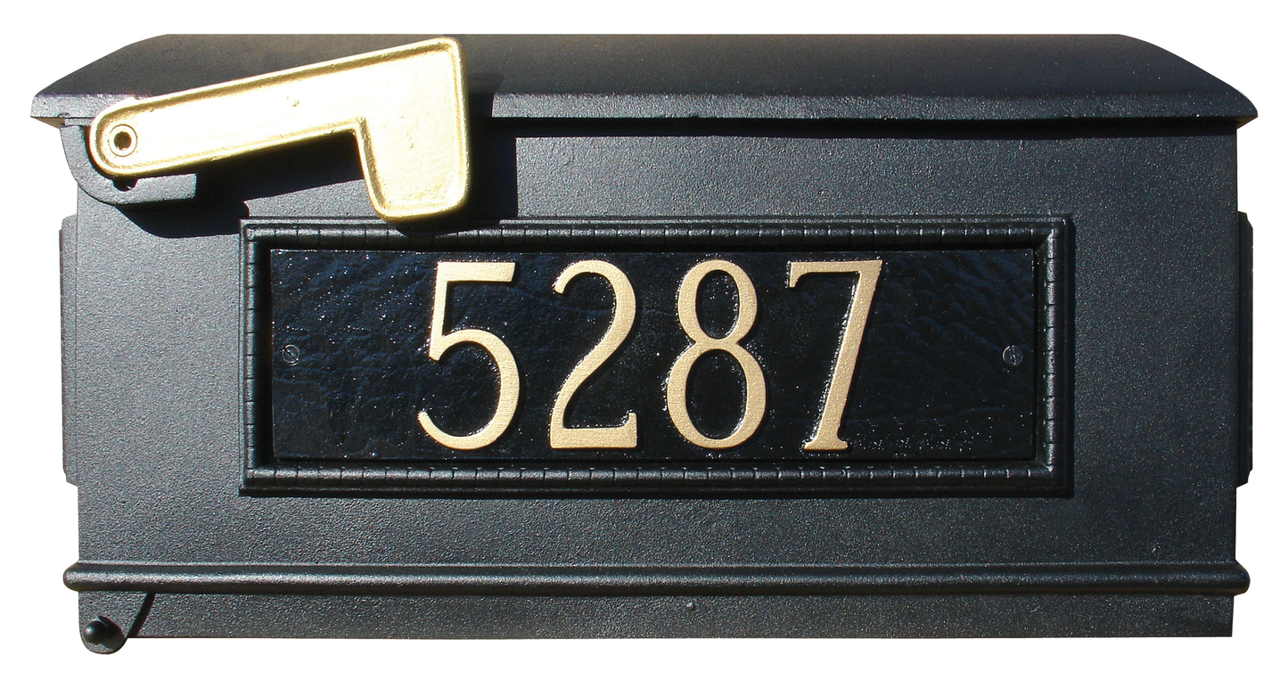 Lewiston Post Mount Mailbox with 3 Personalized Address Plates