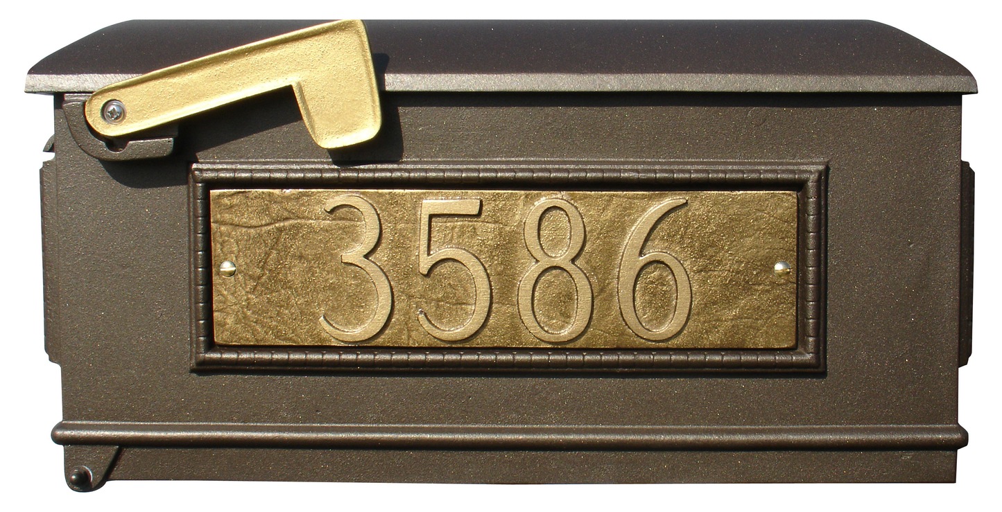 Lewiston Post Mount Mailbox with 3 Personalized Address Plates