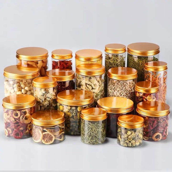 Small storage jar filled with a ground spice