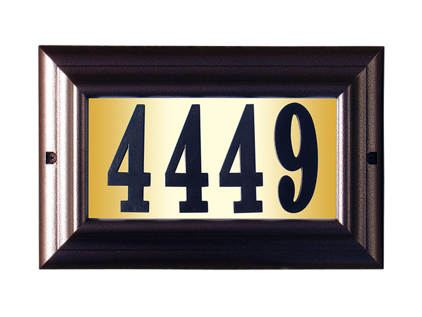 Qualarc Edgewood Lighted Address Plaque Antique Copper Large