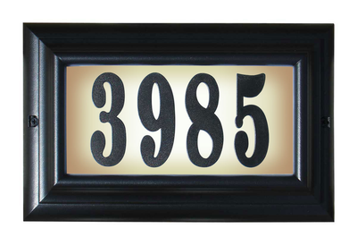 Qualarc Edgewood Lighted Address Plaque Black Large