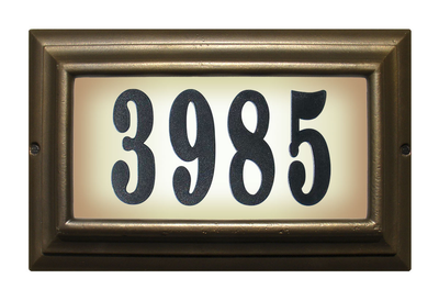 Qualarc Edgewood Lighted Address Plaque Oil Rub Bronze Large