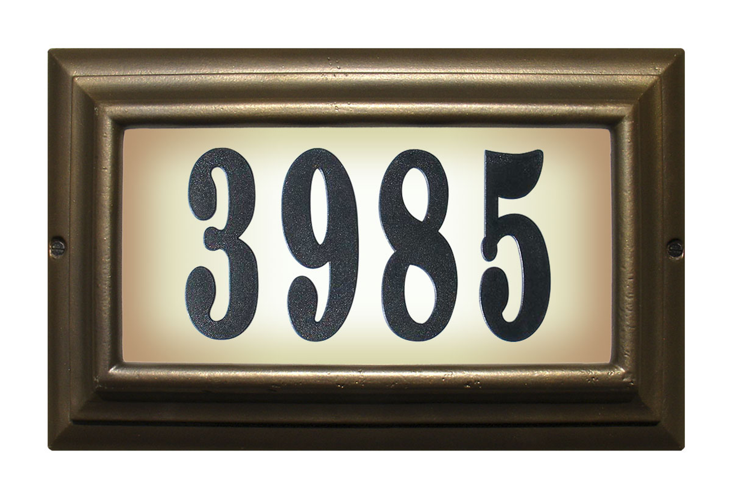 Qualarc Edgewood Lighted Address Plaque Oil Rub Bronze Large