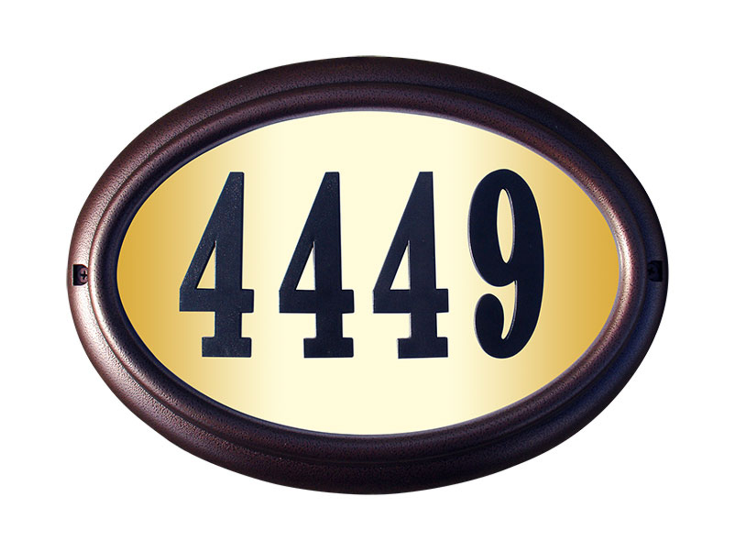 Qualarc Edgewood Lighted Address Plaque Antique Copper Oval