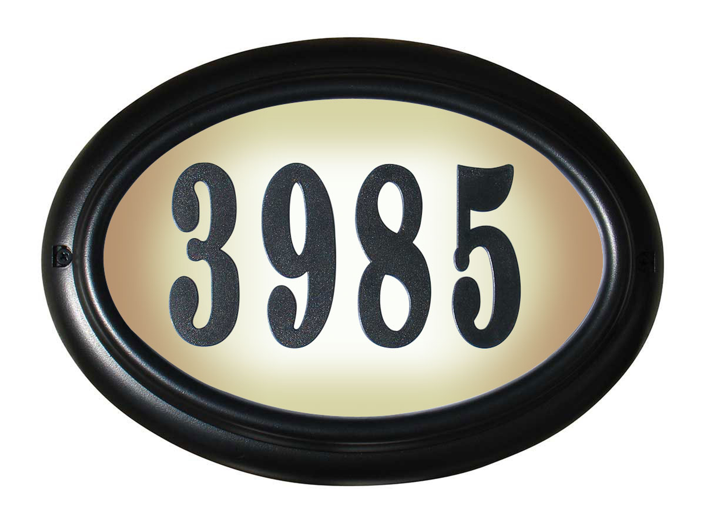 Qualarc Edgewood Lighted Address Plaque Black Oval
