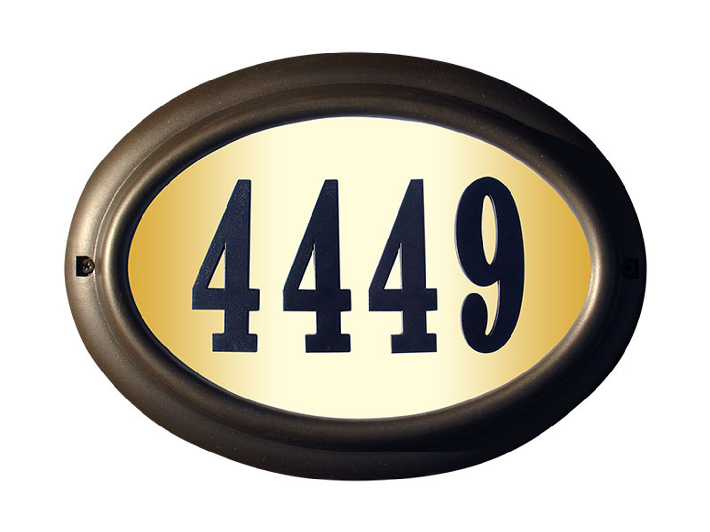 Qualarc Edgewood Lighted Address Plaque Oil Rub Bronze Oval