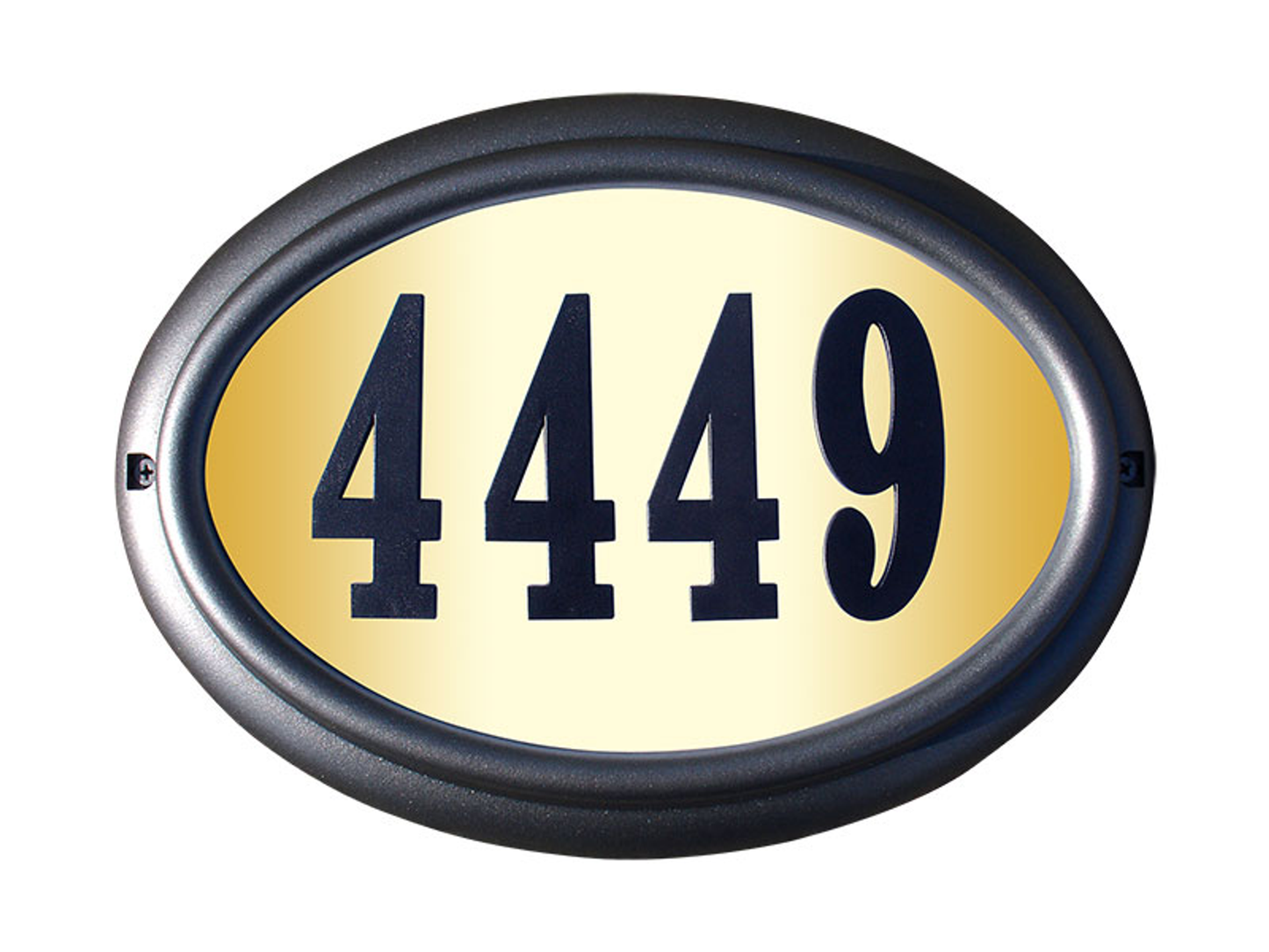 Qualarc Edgewood Lighted Address Plaque Pewter Oval