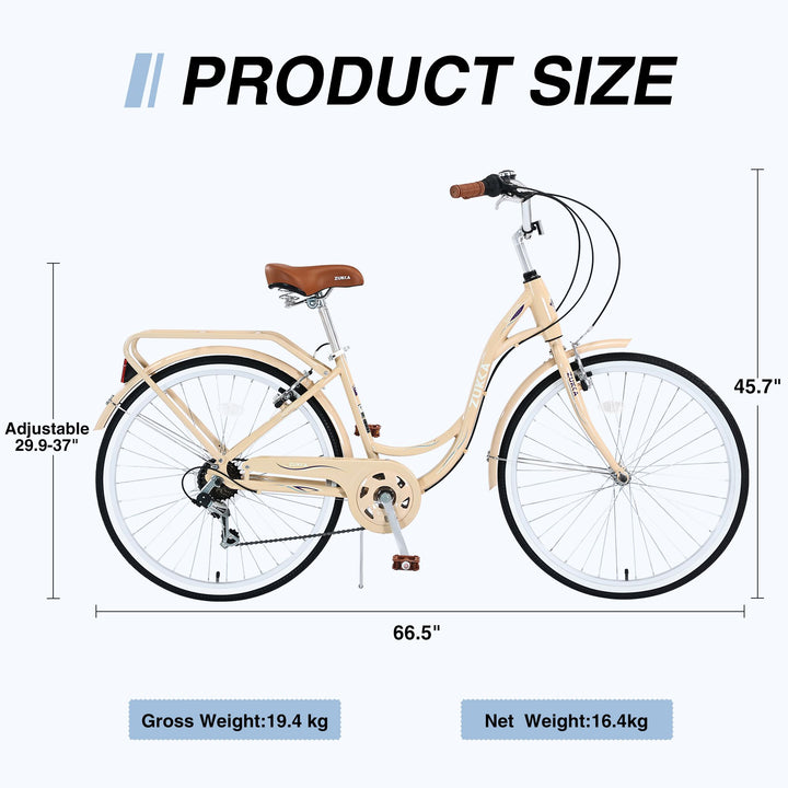 ladies 7-speed cruiser bike in use lifestyle view