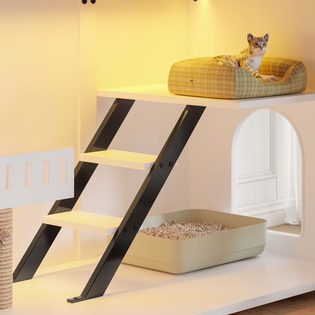 Cat litter box enclosure ventilation gap detail