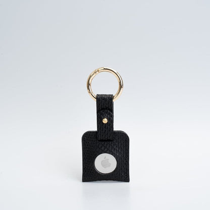 Leather AirTag holder case open showing interior