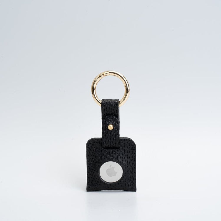Leather AirTag holder case open showing interior
