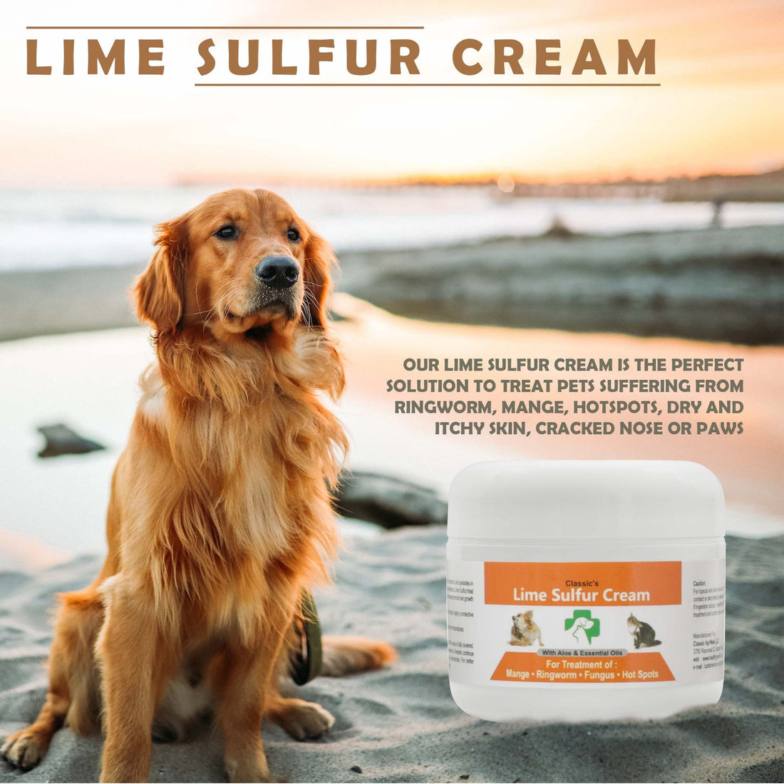 Lime sulfur pet skin cream side view
