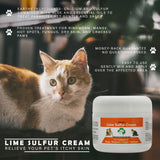 Lime sulfur pet skin cream close-up detail