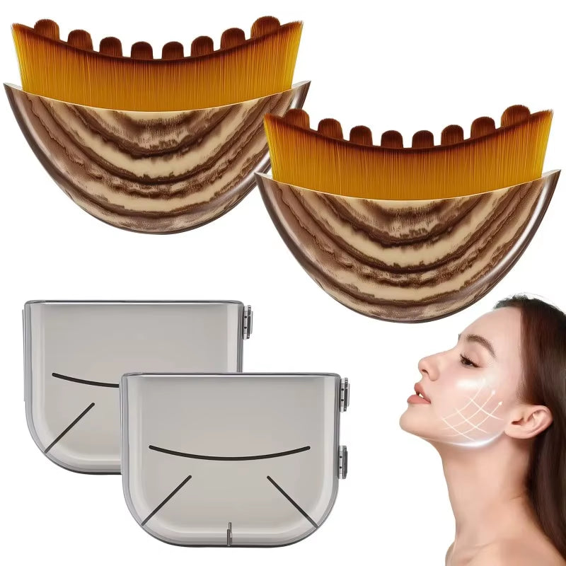Face contour brush bristle head close-up