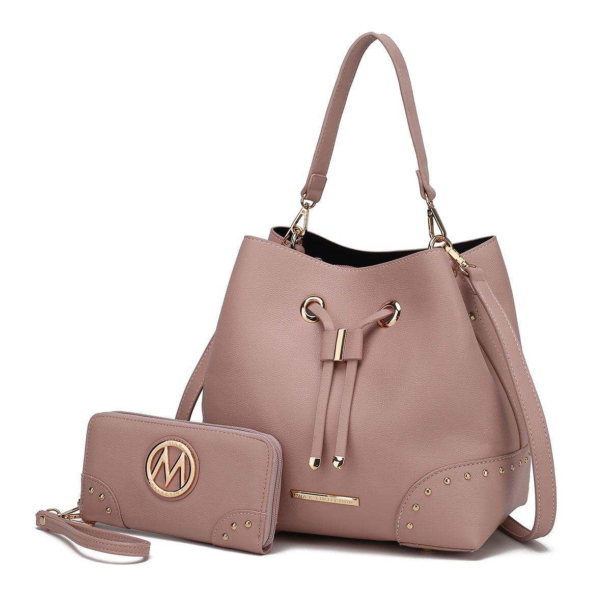 MKF Callie bucket bag interior view