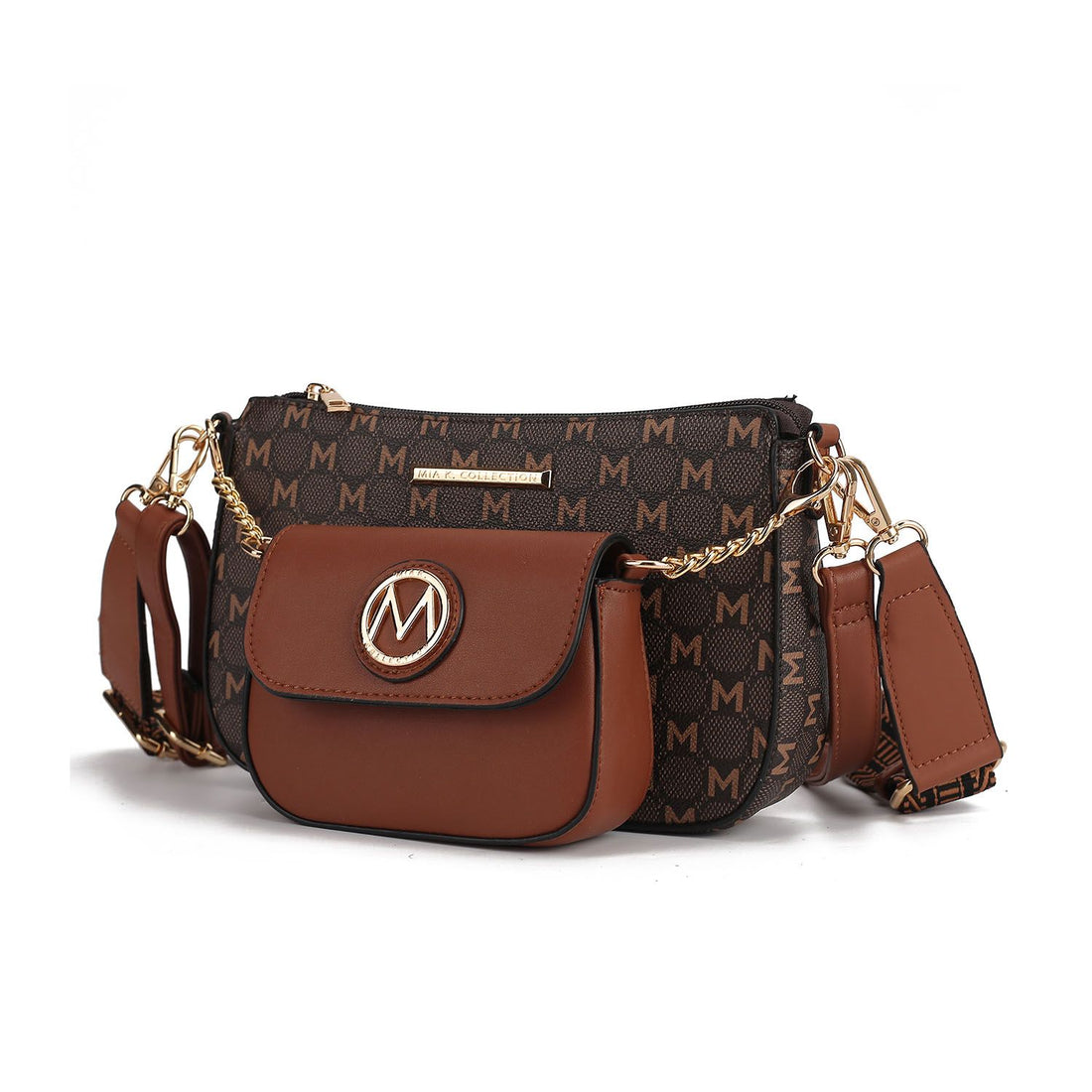 MKF Ciri double crossbody bag in vegan leather, two-bag-in-one design