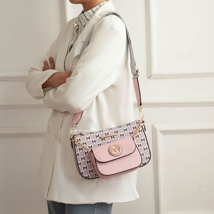 MKF Ciri double crossbody bag worn across body