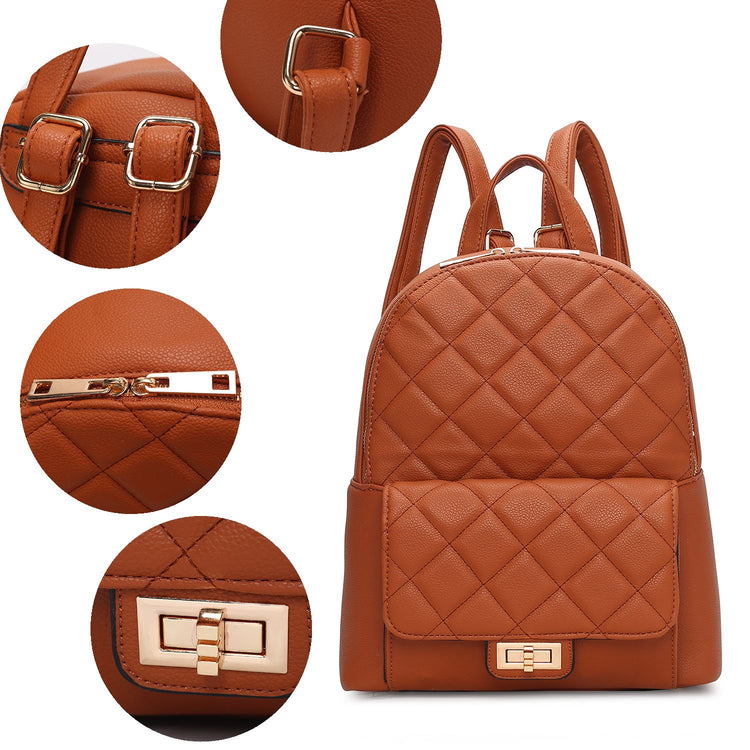 MKF Dimitria quilted backpack in Stone color option