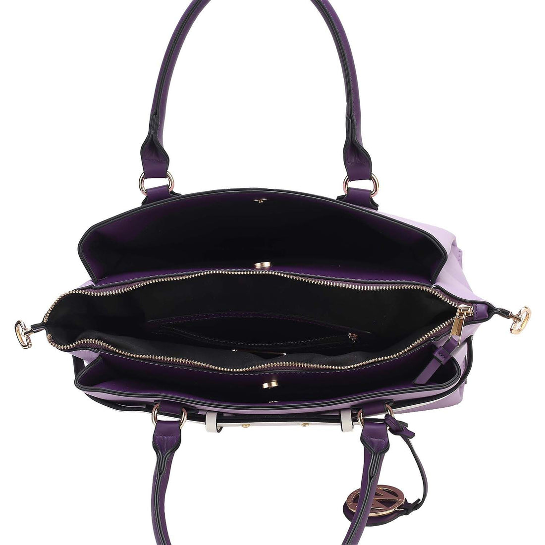 Top view of MKF Jamie satchel interior