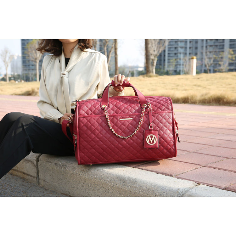 MKF Lexie duffle bag handles and shoulder strap detail