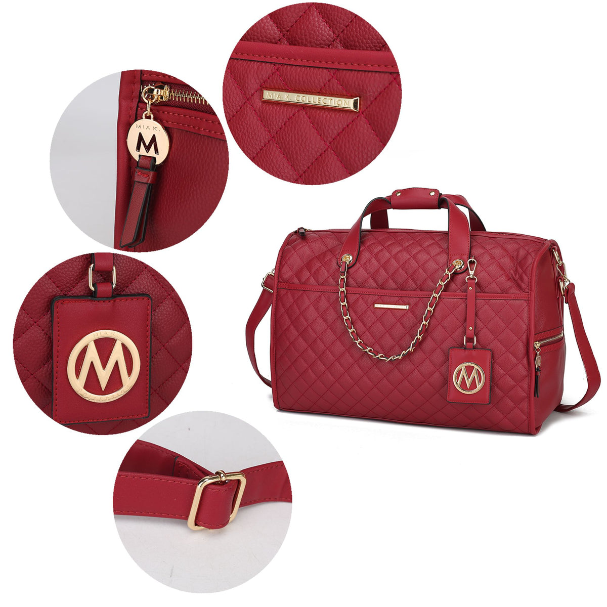 MKF Lexie duffle in neutral color, travel lifestyle scene