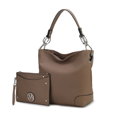 MKF Viviana 2-piece hobo bag set with matching wristlet in vegan leather