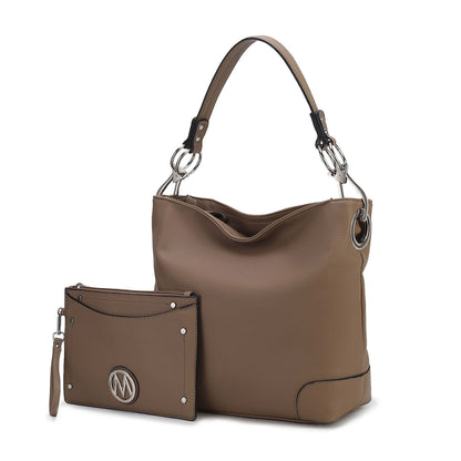 MKF Viviana 2-piece hobo bag set with matching wristlet in vegan leather