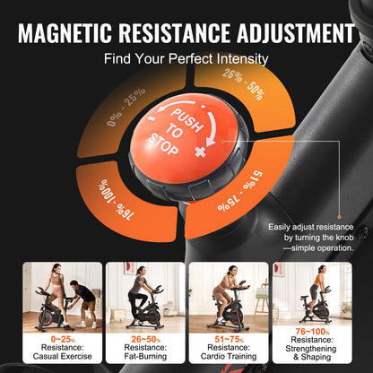 magnetic resistance exercise bike close-up detail