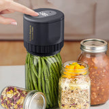 Top view of cordless vacuum sealer device for jars