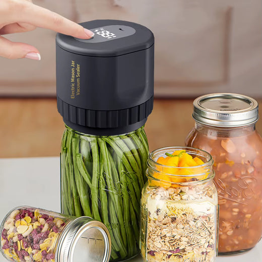 Top view of cordless vacuum sealer device for jars