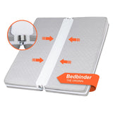 Mattress gap filler underside straps and buckles close-up