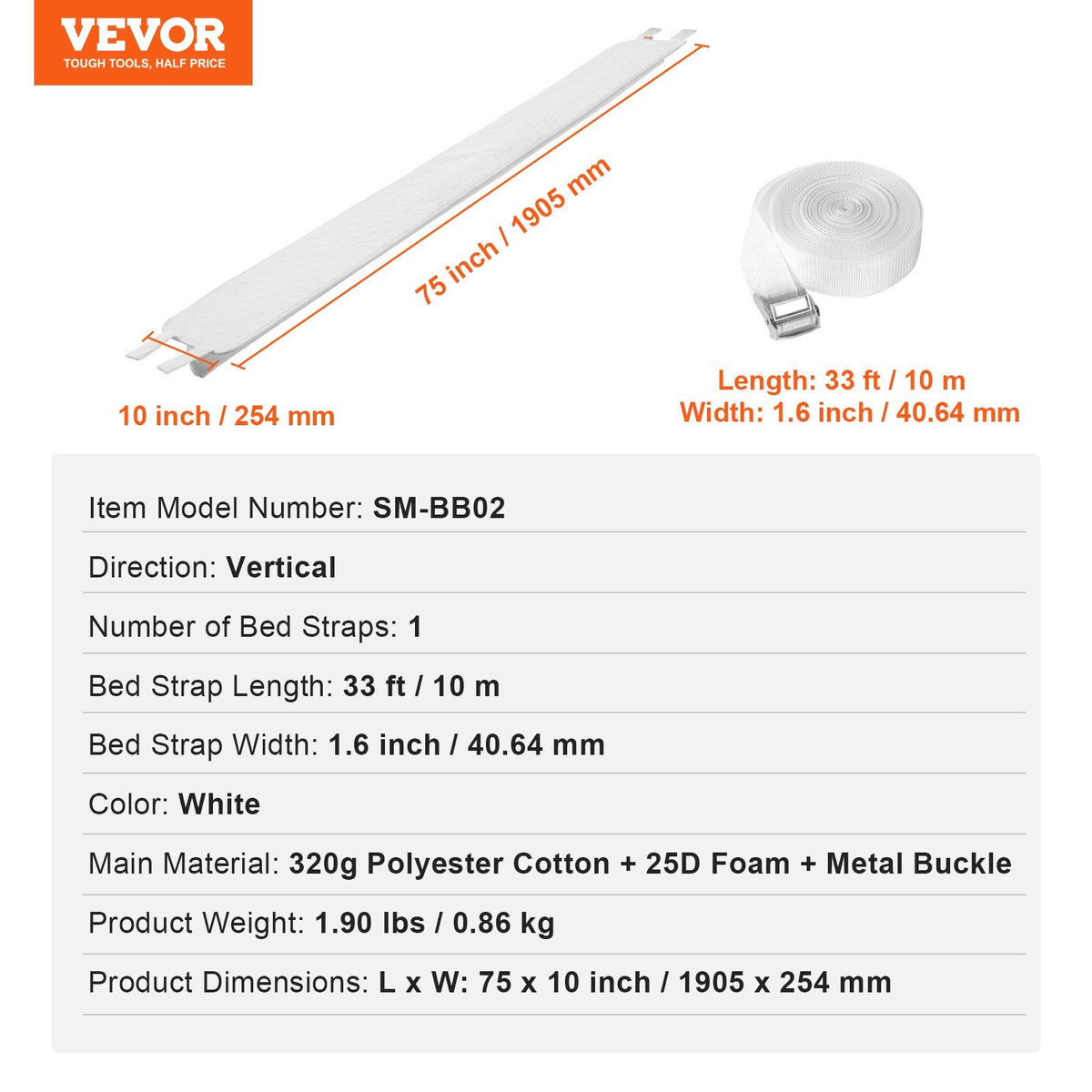 Mattress Gap Filler 75" Bed Connector7