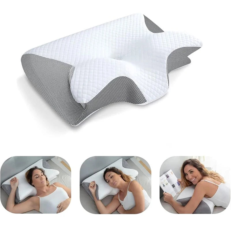 Memory foam neck pillow removable cover detail