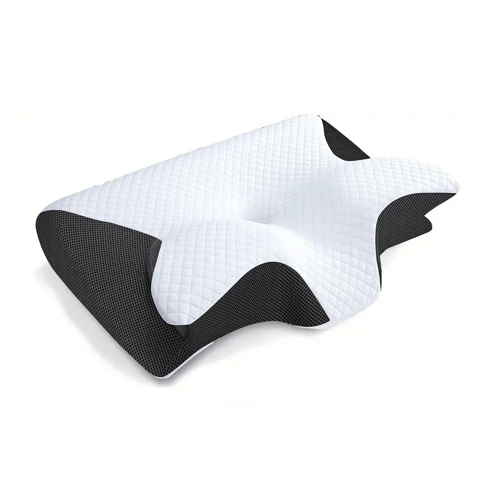 Memory foam neck pillow cover unzipped detail