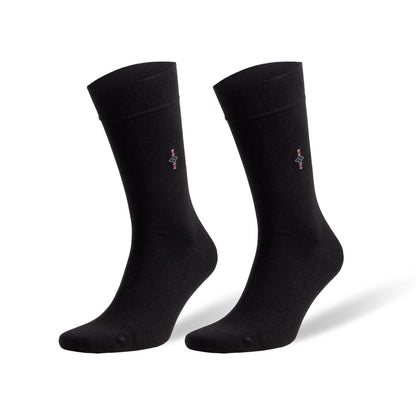 Men's bamboo dress socks 3-pack, black pair detail