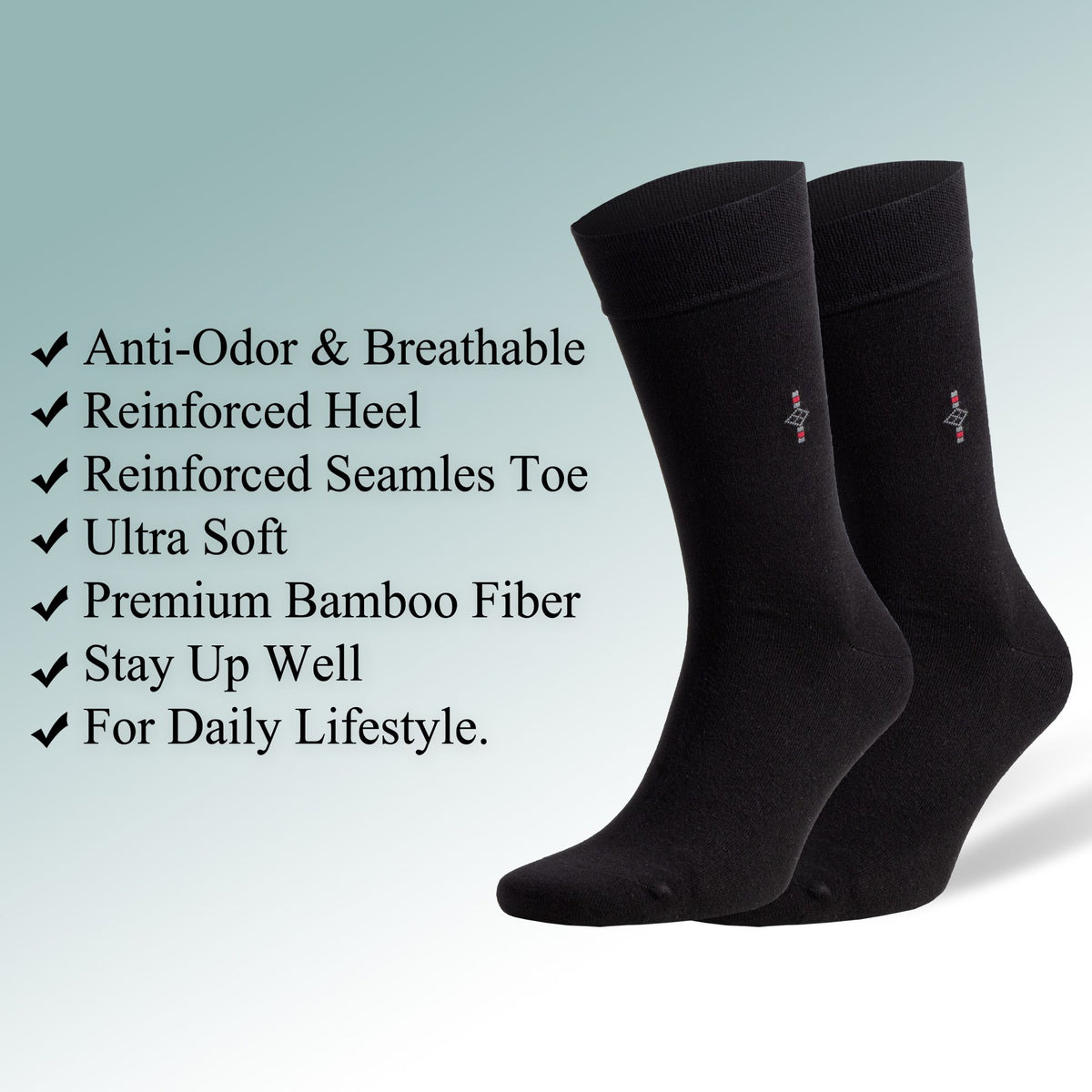 Men's bamboo dress socks 3-pack, dark green pair