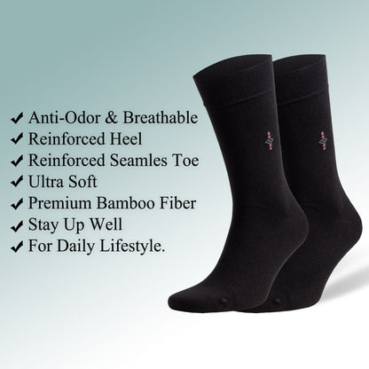 Men's bamboo dress socks 3-pack, dark green pair