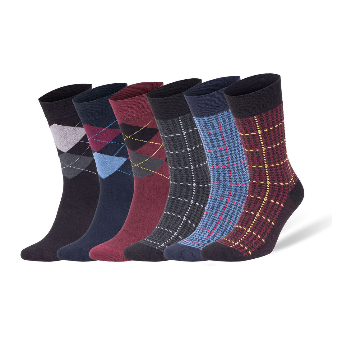 Men's bamboo dress socks 6-pack with gift box, overview