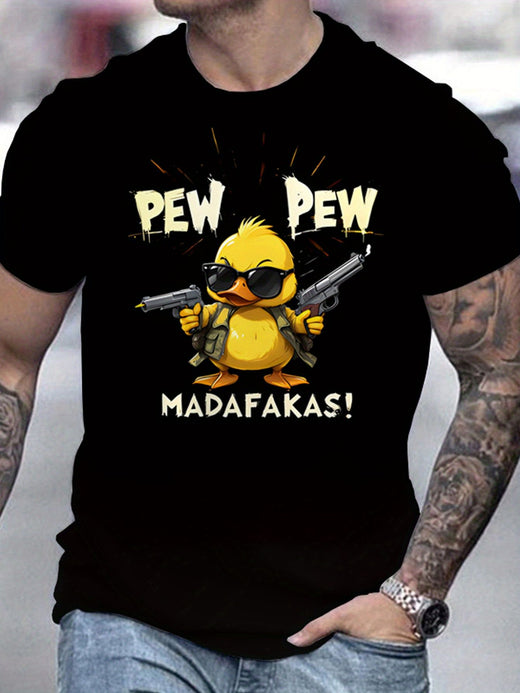 Men’s Duck Pattern Casual T-Shirt close up