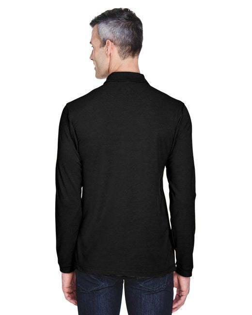 Men's easy blend long-sleeve polo, side view