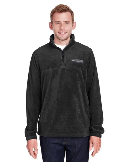 Men's Mountain half-zip fleece pullover in black, front view