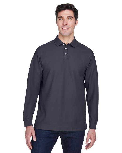 Men's pima long-sleeve polo, full layout